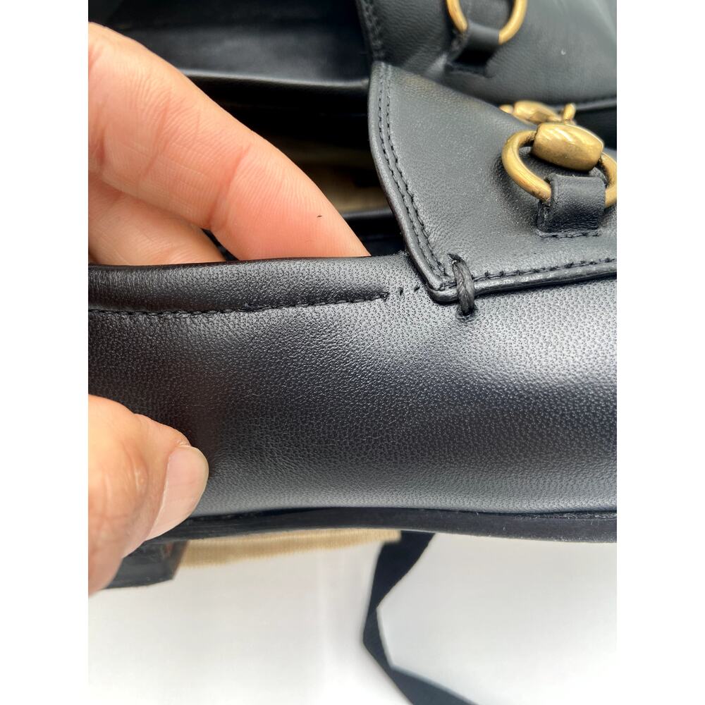 Gucci Jordaan Black Leather Loafers size 37 - Picture 11 of 14